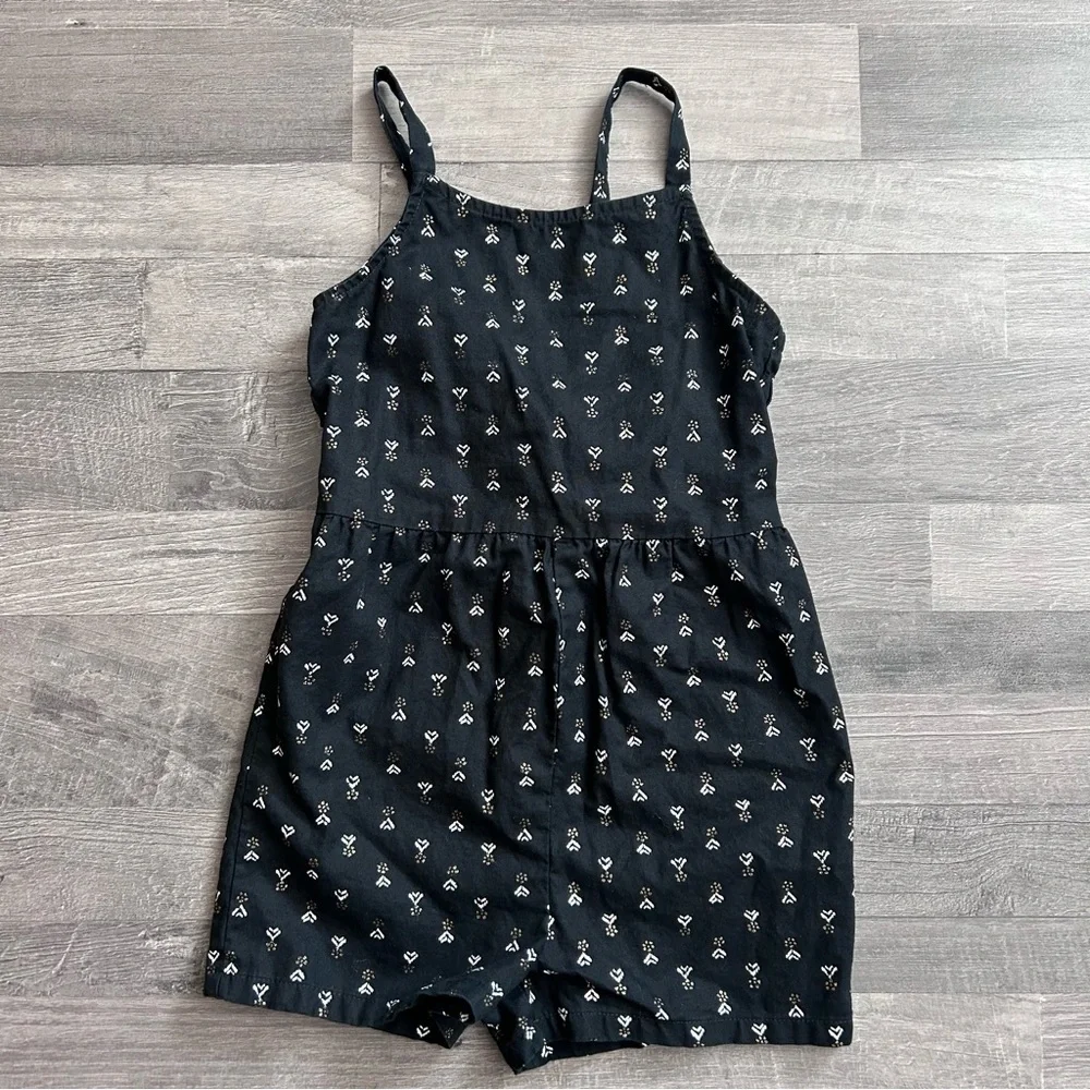 Carters Girls Black Patterned Romper